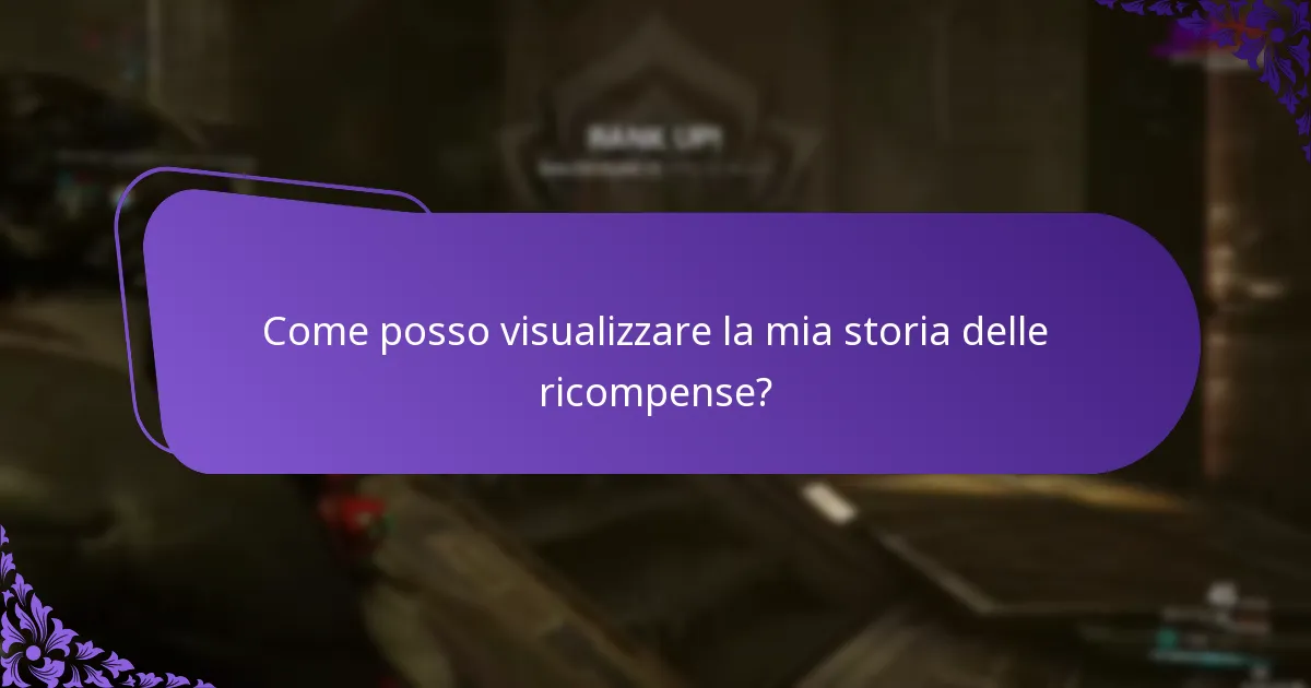 Come posso visualizzare la mia storia delle ricompense?