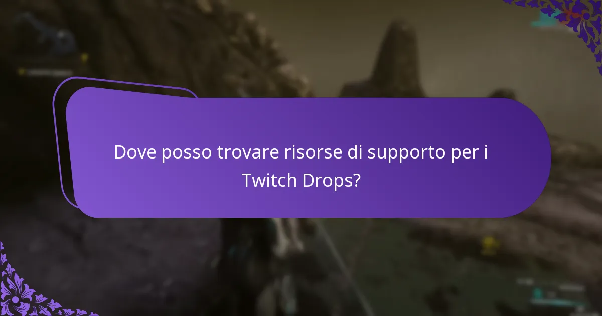 Dove posso trovare risorse di supporto per i Twitch Drops?