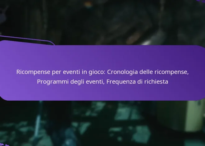 Ricompense per eventi in gioco: Cronologia delle ricompense, Programmi degli eventi, Frequenza di richiesta